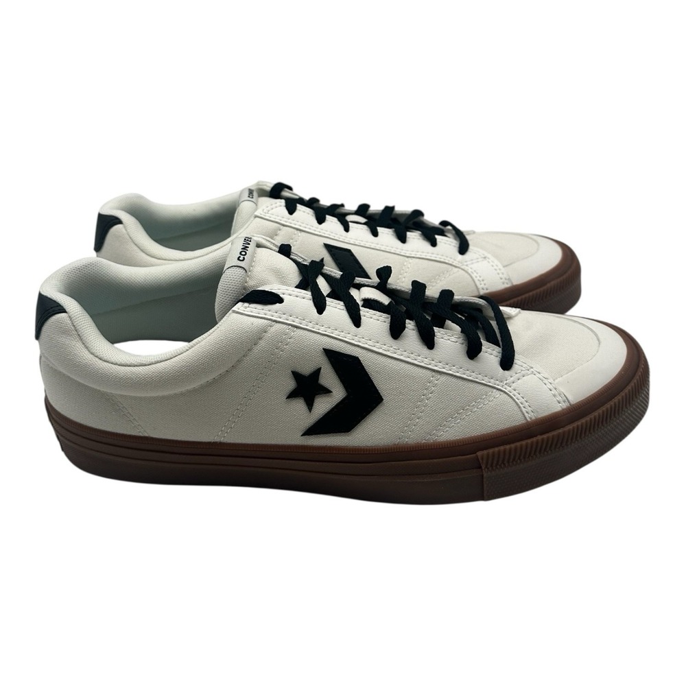 Converse Sport‎ Casual Ox Shoes Men's Size 10 White Black Low Sneakers A13787C - Picture 2 of 10